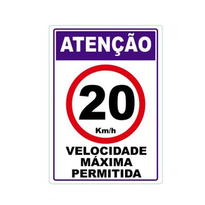 Velocidade Máxima Permitida Adesivo 20km Por Hora 7x5cm Cor Vermelho