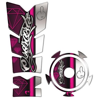 Kit Protetor Tanque E Bocal Adesivo Moto Yamaha Fz15 Rosa Cor Rosa