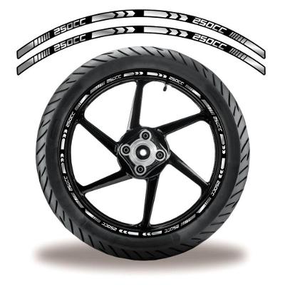 Friso De Roda Adesivo Refletivo Para Motos 250 Cc Branco E Preto Cor Preto