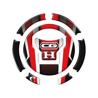 Adesivo Resinado Protetor Bocal Cg Titan / Fan / Start 160 +2018 Vermelho Cor Vermelho
