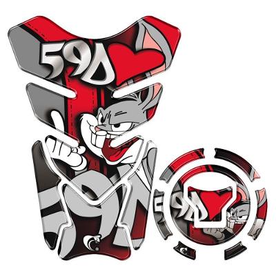 Kit Protetor Tanque Adesivo Moto Honda Acima 2018 Vermelho Pernalonga Cor Preto Vermelho