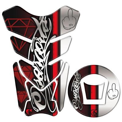 Adesivo Resinado Protetor Tanque Bocal Moto Haojue Dk 150 Vermelho Cor Preto
