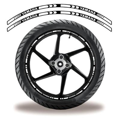 Friso De Roda Adesivo Refletivo Yamaha Branco E Preto Cor Branco