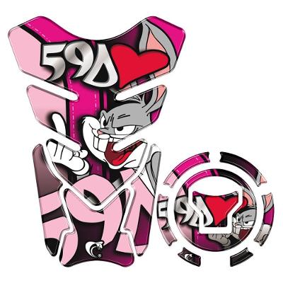 Kit Protetor Tanque Adesivo Moto Honda Acima 2018 Pernalonga Rosa Cor Rosa