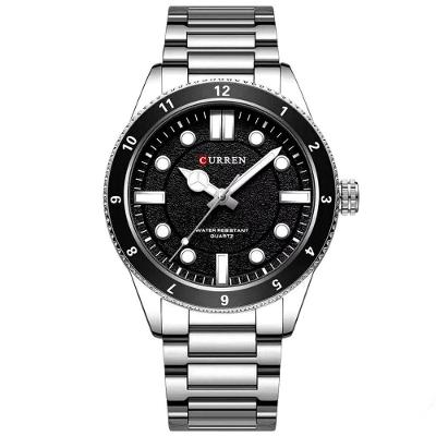 Relógio De Quartzo Masculino Pulseira De Aço Inoxidável Design Classico Impermeavel Prata