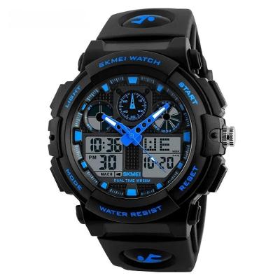 Relógio Esportivo Digital , à Prova D\'água, Com Cronógrafo Duplo, 50m Azul