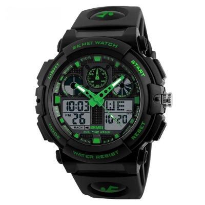 Relógio Esportivo Digital , à Prova D\'água, Com Cronógrafo Duplo, 50m Verde