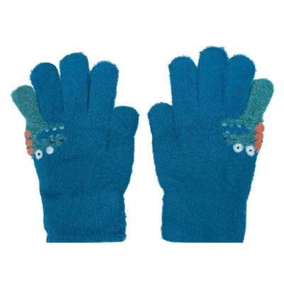 Luva Kids Térmica Dinossauro Rex Pelúcia Tricotada Quente Verde