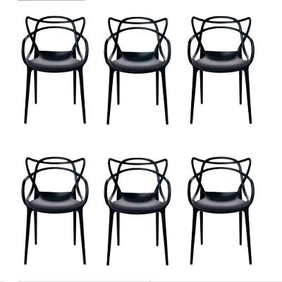Kit 6 Cadeiras Allegra Preto
