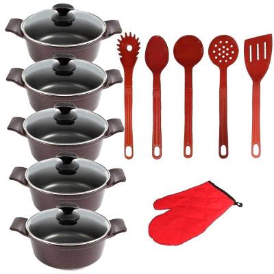 Jogo Panela Cereja Cerâmica Talher Vermelho Javali Aal 16A24