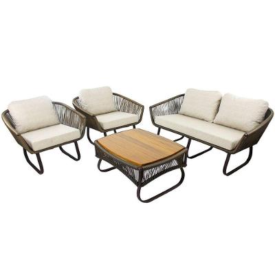 Conjunto De Poltronas, Namoradeira E Mesa Milão Trama Tauari