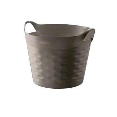 Cesto Organizador Plástico Circular Moolti Grafiite 20l - Sanremo