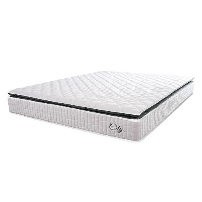 Colchão Casal Molas Ensacadas City Pillow Top 138x188x23cm Branco-preto Hellen Branco-pre