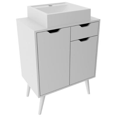 Gabinete Com Cuba Para Banheiro Bn3600x37 Branco Tecno Mobili Branco