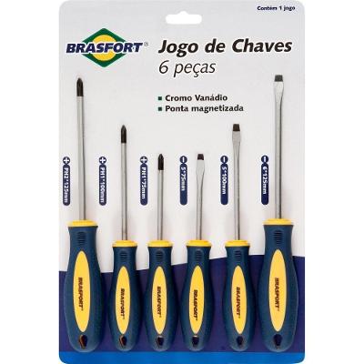 Jogo De Chaves De Fenda/philips Com 6 Peças Brasfort