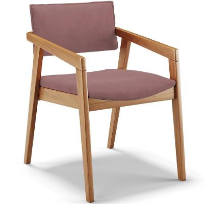 Cadeira Para Sala De Jantar Estar Living Giorgia B04 Suede Rosê - Lyam Decor