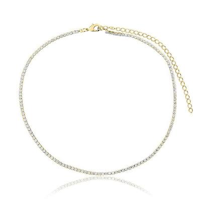 Choker Riviera Luxo Milliá Cravejado Folheado Em Ouro 18k