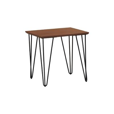 Mesa Lateral Spectro Pés De Ferro E Tampo Laminado 450x450x450 - Preto-amêndoa