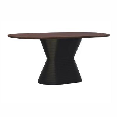 Mesa De Jantar Apollo Tampo Oblongo 180x90cm Preto-amêndoa