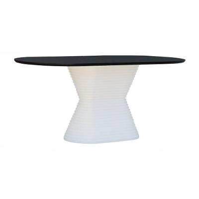 Mesa De Jantar Apollo Tampo Oblongo 180x90cm Branco-preto