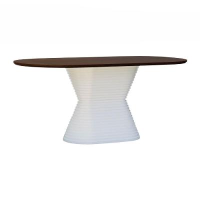 Mesa De Jantar Apollo Tampo Oblongo 180x90cm Branco-amêndoa