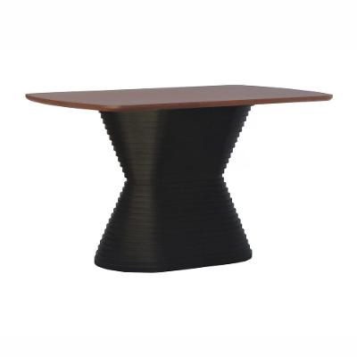 Mesa De Jantar Apollo Tampo Retangular 136x80cm Preto-amêndoa