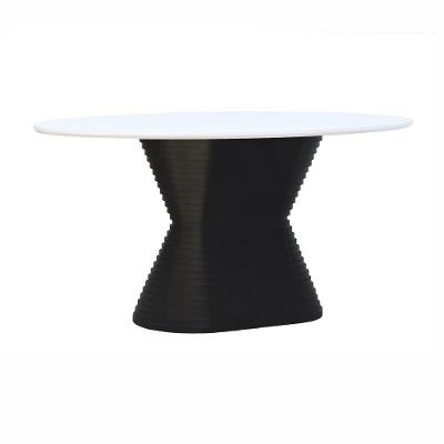 Mesa De Jantar Apollo Tampo Oval 160x90cm Preto-branco