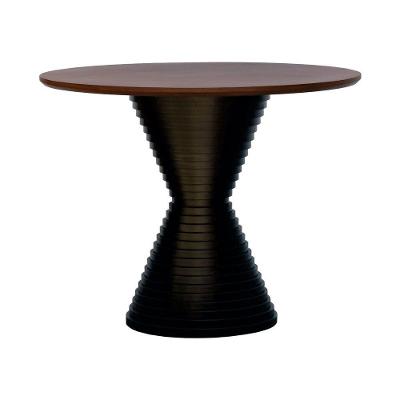 Mesa De Jantar Apollo Tampo Redondo ø100 Preto-amêndoa