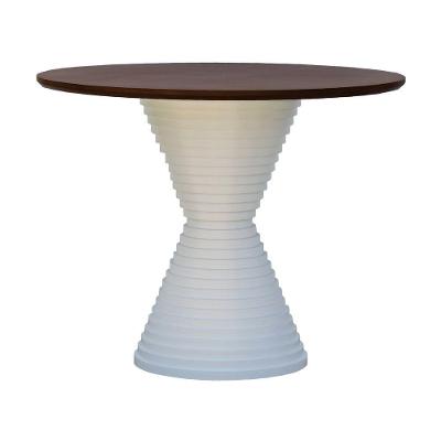Mesa De Jantar Apollo Tampo Redondo ø100 Branco-amêndoa