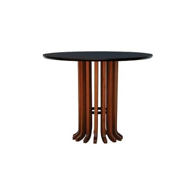 Mesa De Jantar Denver Tampo Redondo ø100 Amêndoa-preto