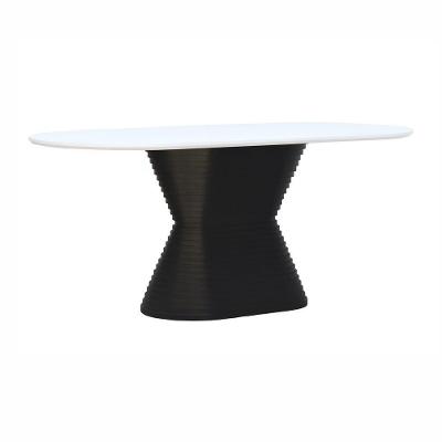 Mesa De Jantar Apollo Tampo Oblongo 180x90cm Preto-branco