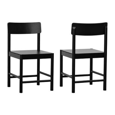 Kit 2 Cadeiras Amber Madeira Maciça - Preto Assento Mdf Bp Na Cor Preta