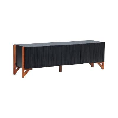 Rack 3 Portas Decor Preto-amêndoa