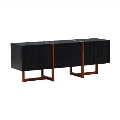 Rack Ondas 2 Portas E 2 Gavetas - Amêndoa Preto