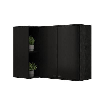 Aéreo De Cozinha Canto 2 Portas Lótus Carraro Preto
