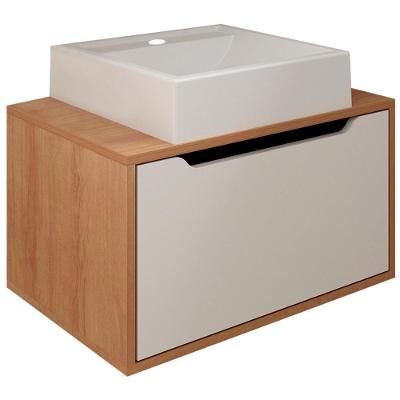 Gabinete Com Cuba Para Banheiro Bn3630x46 Amendoa Branco Tecno Mobili Amendoa Branco