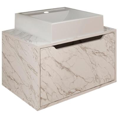 Gabinete Com Cuba Para Banheiro Bn3630x46 Marmore Branco Tecno Mobili Marmore Branco