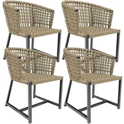 Kit 04 Cadeiras Decorativas Para área Gourmet Cozinha Corda Náutica Belize D04 Bege - Lyam Decor