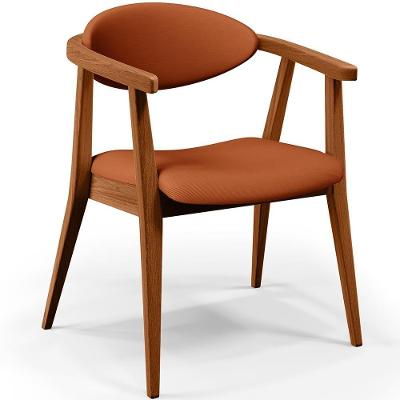 Poltrona Decorativa Para Sala De Estar Jantar Cecília B04 Tecido Terracota