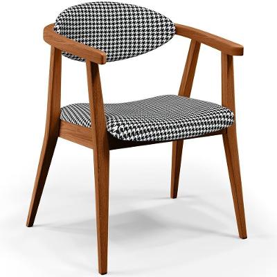 Poltrona Decorativa Para Sala De Estar Jantar Cecília B04 Pied Poule