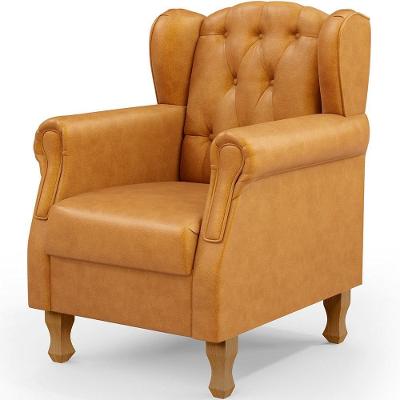 Poltrona Decorativa Para Sala De Estar Yara P02 Couríssimo Whisky