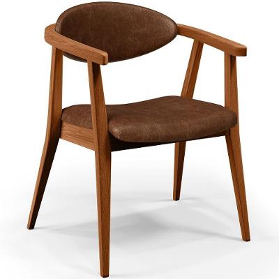 Poltrona Decorativa Para Sala De Estar Jantar Cecília B04 Couríssimo Marrom