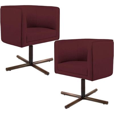 Kit 02 Poltronas Betina D02 Veludo Marsala C-278