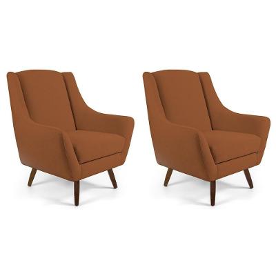 Kit 02 Poltronas Juliet D02 Veludo Telha C-262