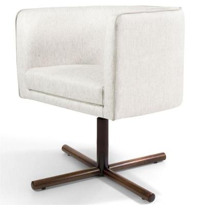Poltrona Giratória Base X Linho Creme A-48