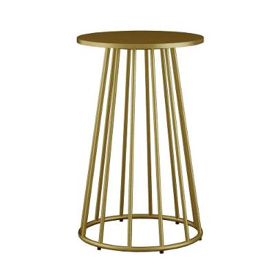 Base Cone Aço Carbono Para Tampo Madeira Ou Vidro Dourado
