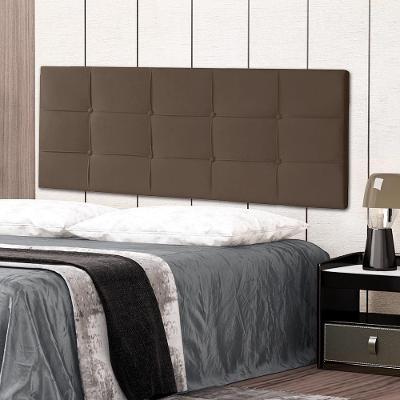 Cabeceira Painel Casal 1,40m Roma Suede Marrom Dal Poz Estofados