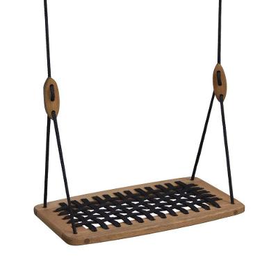 Balanço Garden Com Assento Em Corda Trançada Natural-preto