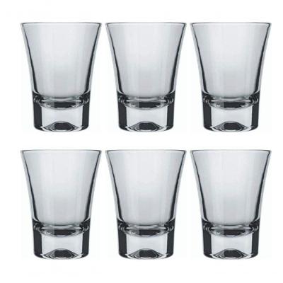 Jogo 6 Copo De Vidro Dose Shot 60ml Cachaça Bar Pinga
