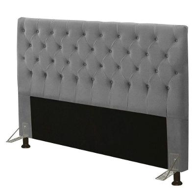Cabeceira Cristal Box Casal 140cm Cinza